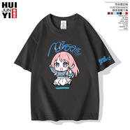 BanG Dream MyGo迷途之子短袖T恤衫夏二次元寬松男女半袖上衣服 暗紫色 暗夜灰2 3XL  190-210斤左右