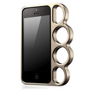 品無(wú)憂金屬鋁合金手機(jī)殼適用蘋(píng)果15pro手機(jī)框套iphone5S邊框15p防身指環(huán) 土豪金 iPhone13