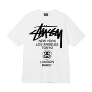 斯圖西（stussy）美式潮牌stu斯圖印花短袖男女寬松百搭t恤情侶裝學(xué)生休閑上衣 白色【經(jīng)典款】 S
