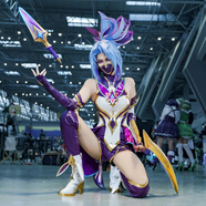 纖晟伊cos阿卡麗cos服星之守護(hù)者cosplay游戲周邊二次元?jiǎng)勇服 服裝全套+假發(fā) XS