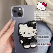 品無(wú)憂手工鑲鉆手機(jī)殼kitty貼鉆凱蒂貓適用iPhone16pro手機(jī)殼送女友閨蜜 凱蒂貓手機(jī)殼送鉆材料包 iphone15