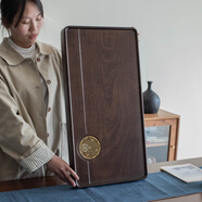 森煜整塊烏檀木茶盤(pán)實(shí)木功夫茶具 家用烏金石茶臺茶托盤(pán)簡(jiǎn)約排水式 圓滿(mǎn)70*36*4.5