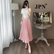 JPN香港潮牌氣質(zhì)休閑運(yùn)動(dòng)套裝裙女2025夏季新款短袖上衣百褶裙兩件套 白色 S