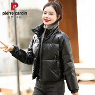 皮爾卡丹（pierre cardin）小個(gè)子短款羽絨棉服女短款2025年新款亮面免洗加厚冬裝外套女 黑色 S【建議105斤以內(nèi)】