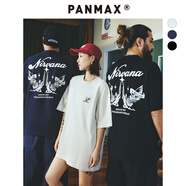 潘·麥克斯（PANMAX）PANMAX潮牌大碼男裝2025夏季新款天使翅膀小眾印花設(shè)計(jì)純棉短袖男 黑色 5XL