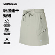 諾詩(shī)蘭（NORTHLAND）諾詩(shī)蘭吸濕速干短裙女2025春夏新款戶外運(yùn)動(dòng)徒步半身裙NSKFN0204S 褐灰綠色 165