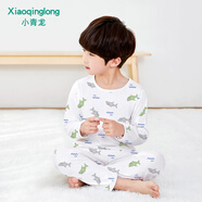 小青龍兒童睡衣男童女童家居純棉薄款空調(diào)服套裝寶寶內(nèi)衣春夏內(nèi)衣套裝 白鯊魚（男寶寶） 140 (建議130-140cm)
