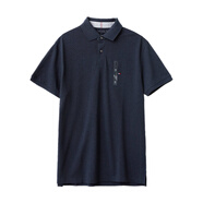 湯米·希爾費(fèi)格（Tommy Hilfiger）湯美費(fèi)格男士商務(wù)POLO衫休閑修身短袖T恤 深藍(lán)色 MW32349 S