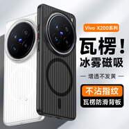 殼殼套適用vivoX100手機殼100Spro瓦楞半透明磨砂超薄磁吸ultra充電外殼保護套耐磨防指紋簡約冰霧感 【透白】磁吸超薄瓦楞紋冰霧殼 vivo X100ultra