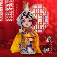 偉龍京劇人偶中國風特色禮物送老外出國北京文創(chuàng)紀念品絹人娃娃桌擺件 虞姬（禮盒+禮袋）國粹