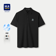 海瀾之家（HLA）polo衫男短袖上衣夏季商務(wù)休閑涼感透氣簡(jiǎn)約翻領(lǐng)體恤純色百搭半袖 涼感透氣-黑色45 薄款 M (170) 建議63-68kg