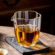 然也玻璃公道杯子日式花瓣茶杯耐高溫家用功夫茶器 花瓣杯【KH711】 250ml 1只