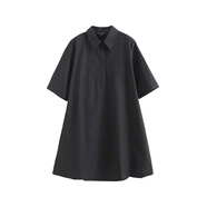 COLORFUL GEMS夏季顯瘦A字連衣裙寬松休閑襯衫dress2025 黑色 S