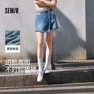 森馬（Semir）森柔牛仔|牛仔褲女不對稱裙褲小眾夏季個性寬松短褲103324122001