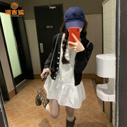 派吉鯊白色娃娃領(lǐng)長袖襯衫連衣裙子開春穿搭2025新款女裝小個(gè)子短裙套裝 開衫+連衣裙【套裝】 S 40/45kg