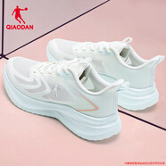 喬丹跑步鞋女鞋夏季網(wǎng)面透氣運動(dòng)鞋2025新款輕便緩震跑鞋休閑鞋子女士 象牙色/霜青色 39