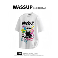 WASSUP UOSNE短袖T恤男女情侶裝美式潮高定sorona350克7A級(jí)抗菌UPF50+免燙抗皺 五條悟-高定白 XL 【建議135-150斤】