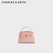 CHARLES&KEITH鱷魚紋凱莉包手提斜挎婚包包女包生日禮物CK2-50270880-1 Light Pink淺粉色（新色） S