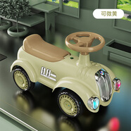 迪斯瑪兒童滑行車(chē)四輪平衡車(chē)兒童自行車(chē)滑行車(chē)復(fù)古兒童玩具車(chē)音樂(lè)燈光 微黃色 均碼