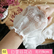 日美新優(yōu)質(zhì)雙層羽毛皺褶蕾絲花邊手工婚紗材料DIY服裝袖口領(lǐng)子裙邊娃娃 白色羽毛1米