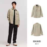 森馬（Semir）冬季復(fù)古燈芯絨長袖襯衫男寬松工裝風(fēng)百搭通勤襯衣50596 L 175/92A