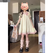 詩丹蕊甜美可愛元氣少女娃娃蝴蝶結(jié)連衣裙女生夏季新款寬松顯瘦遮肉短裙 黃色連衣裙 均碼 【可備注碼數(shù)】