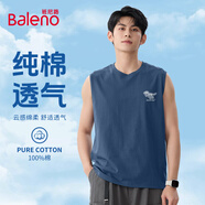 班尼路（Baleno）背心新款夏季男士恐龍印花痞帥運(yùn)動(dòng)上衣透氣親膚日常沙灘吸濕坎肩