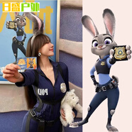 何佳功朱迪兔子衣服辣妹動漫兔女郎兔子警官cos朱迪女警性感成人戰(zhàn)袍漫 藍色兔子警官套裝【兔子發(fā)箍】 170 M