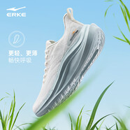 鴻星爾克（ERKE）追風(fēng)3v2男跑鞋25夏季新款軟底減震運動鞋輕便網(wǎng)面跑步鞋透氣男鞋 微晶白/井天藍 -3304 44