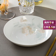 煜乾盤(pán)子菜盤(pán)餐盤(pán)魚(yú)盤(pán)家用牛排1個(gè)裝湯盤(pán)骨瓷碟子創(chuàng)意陶瓷盤(pán)餐具圓形 飯盤(pán) 1個(gè) 8英寸