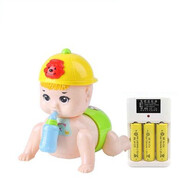 銘樂欣玩具兒童趣味電動爬娃娃嬰幼兒會說話叫爸爸媽媽寶寶音樂電動兒童玩具 678中號奶瓶爬娃+3節(jié)5號充電套裝
