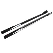 ARTKA店主汽車(chē)通用側裙改裝分體三段式  側裙車(chē)身防撞側鏟帶邊裝飾 2米(亮黑色+白邊)