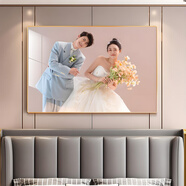 世紀(jì)開元 相框擺臺(tái)高端定制作婚紗照片沖印相片高清打印全家福掛墻帶相框團(tuán)圓場景照 16英寸拉菲金