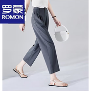 羅蒙（ROMON）西裝褲子女2023夏季新款質(zhì)量九分冰爽顯瘦通勤哈倫褲西褲休閑褲女 灰色 L 105-115