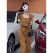 MODX時尚大碼連體褲女士2025春夏新款小個子連體衣氣質(zhì)外穿連體褲 橘色 M 建議80-100斤