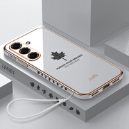 三星（SAMSUNG）原裝適用于三星A56手機(jī)殼A56 5G保護(hù)硅膠套A5660全包防摔galaxy直邊軟殼samsunga男女galaxya簡(jiǎn)約 【優(yōu)雅白】側(cè)邊創(chuàng)意楓葉送全屏鋼膜+手繩 三星Gala