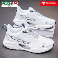 卡帝樂鱷魚（CARTELO）白鞋男款夏季透氣網(wǎng)面運(yùn)動(dòng)鞋男休閑學(xué)生青少年腳肥腳寬大碼男鞋48 白蘭 41