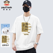 大嘴猴（paul frank）短袖男士夏季重磅純棉短袖t恤男裝潮牌半袖體恤外套 白色 XL