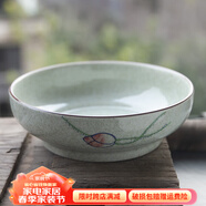 和風(fēng)四季中式復(fù)古陶瓷釉下彩餐具米飯碗家用小湯碗零食碗手繪餐具碗高腳碗 （9英寸）小荷花直口湯缽1500ml