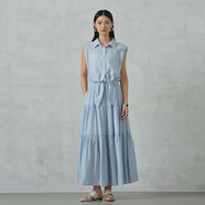 阿依蓮【商場(chǎng)同款】氣質(zhì)連衣裙女夏季2025新款高級感休閑減齡收腰長(cháng)裙子 航線(xiàn)藍 M