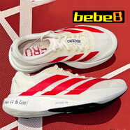 阿迪達斯 （adidas）bebe8 adidas adizero男女休閑跑鞋 長跑跑步鞋 馬拉松 EVO白紅JS1182 43