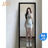JZDZ純欲辣妹氣質(zhì)連衣裙女夏季2025新款感法式修身收腰性感包臀裙 燕麥色 M 95-105斤