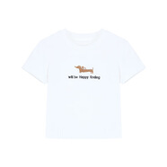 榮西圖（RONGXITU）休閑甜妹時尚套裝女短袖圓領(lǐng)刺繡恤女裝夏季低腰半身裙兩件 T恤【花朵朵精選】 S 建議【80-100斤】