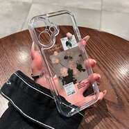 哲卜適用蘋果16小眾手機(jī)殼透明女款15promax保護(hù)套iPhone14pro全包防 透明-精孔TK復(fù)古標(biāo)簽玫瑰二代太 iPhone16ProMax
