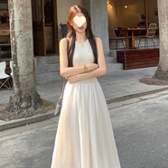 仙僖俫春夏白鏤空連衣裙女兩件套裝氣質(zhì)長(cháng)裙 【套裝】紫色針織開(kāi)衫+無(wú)袖連衣 S 【建議90斤下穿】