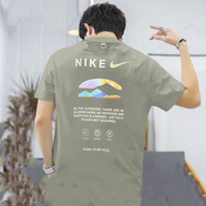 耐克（NIKE） 短袖男裝上衣春夏季新款跑步體恤運動(dòng)服訓練透氣寬松圓領(lǐng)半袖T恤 HF6172-053/灰綠色/全棉 2XL /建議180-190斤
