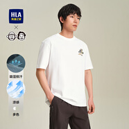 HLA海瀾之家短袖t恤男2025新品曾舜晞同款涼感吸濕排汗夏季T恤衫男裝 米白花紋BH L 175/92A