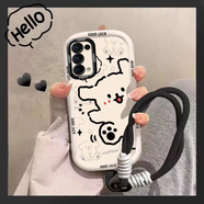 鯨赤適用于OPPOReno5手機(jī)殼OPPOReno5Pro/Reno5K保護(hù)套女款卡通網(wǎng)紅新款卡通小狗全包軟殼手繩OPPOReno 【白泡芙殼】【Hello小狗】【送手繩+全屏膜】 OPPO Reno