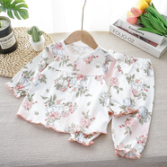 忻悅晴嬰兒衣服春夏小女孩分體套裝可愛公主款純棉寶寶家居服兒童空調(diào)服 仙境-公主款-純棉套裝 80 cm