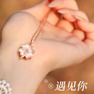 曼蒂婭 925銀貓眼石四葉草項(xiàng)鏈女日韓百搭氣質(zhì)小清新春夏季項(xiàng)鏈配飾首飾 925銀貓眼石四葉草項(xiàng)鏈